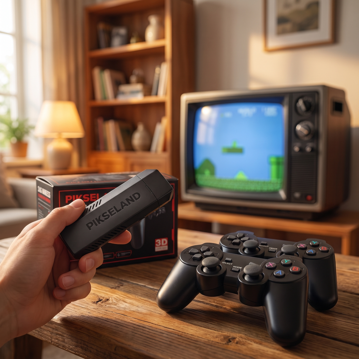 PIKSELAND™ - Konsola Retro Plug & Play + 2 Pady