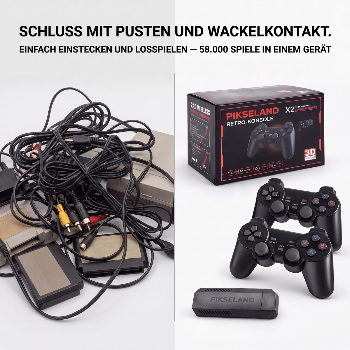 PIKSELAND™ - Konsola Retro Plug & Play + 2 Pady