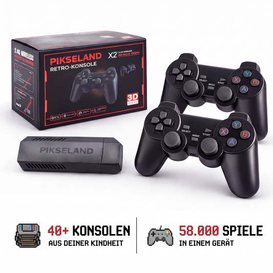 PIKSELAND™ - Konsola Retro Plug & Play + 2 Pady
